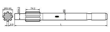 Наградной стальной переходник хвоста сверла Анти--усталости Коп1238 Т38 Т45 Т51 для сверла утеса
