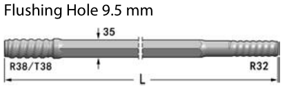 T38 наговор штанга 5 штанги R32 R38 T38 дрифтера R32 наговора 35mm шпинделя сверлильного станка R38 потока R32 наговора 32mm