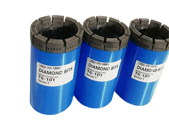 T6-101 Impregnated Diamond Core Bit with Standard Crown Profile and Face Discharge Waterways for Mining Exploration