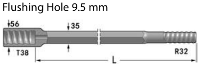 T38 наговор штанга 6 штанги R32 R38 T38 дрифтера R32 наговора 35mm шпинделя сверлильного станка R38 потока R32 наговора 32mm